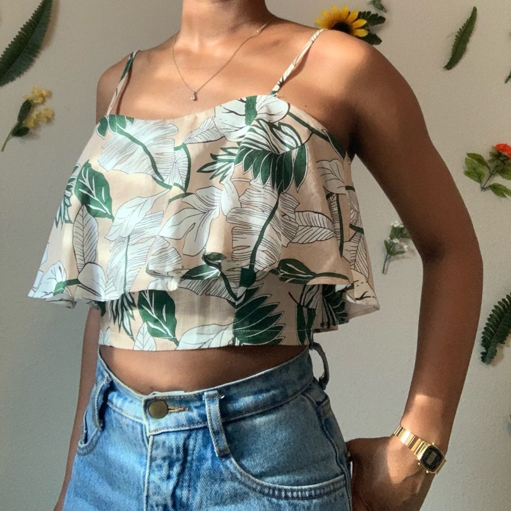 L'atiste By Amy Floral Cropped Blouse
